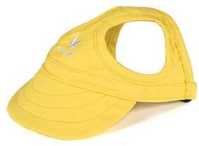 Discount Dollar Deals Adjustable Pet Dog Baseball Hat With Ear Holes For Outdoor Activities, Sun Protection Visor For Dogs yellow s