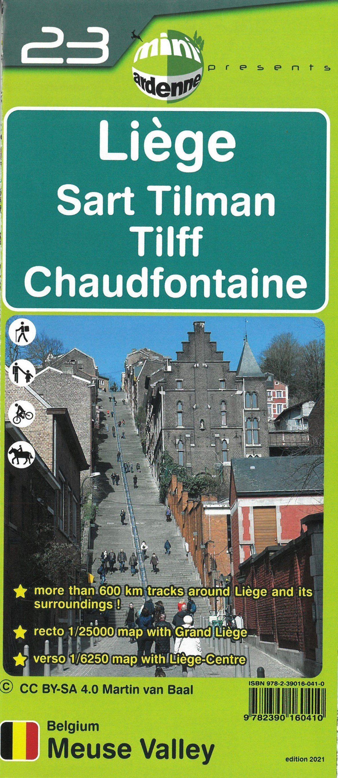 Carte de randonnée n° 23 - Liège, Sart, Tilman, Tilff, Chaudfontaine   Mini Planet