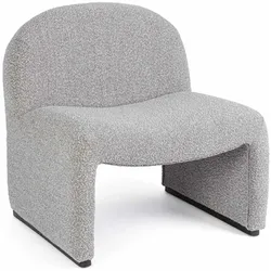 Sessel Bassilla aus Boucle-Stoff, modernes Design, Grau, gepolstert, Bizzotto