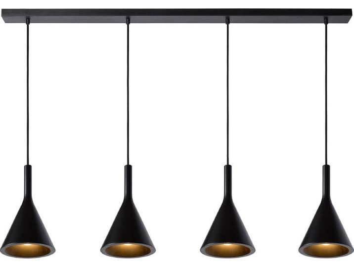 Lucide GIPSY - Hanglamp - 4xE27 - Zwart - Japandi