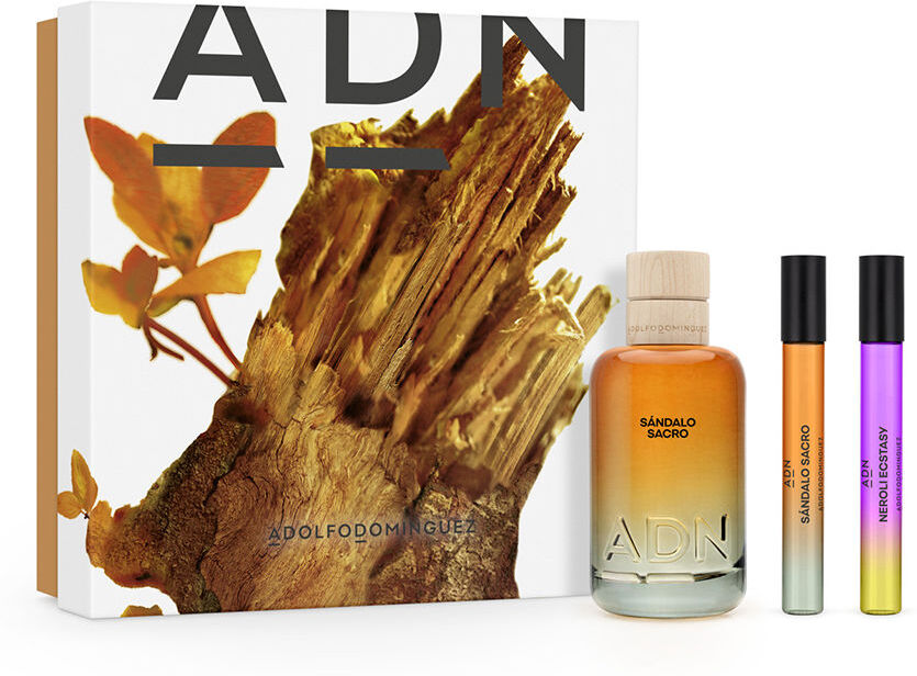 Adolfo Dominguez Coffret Adn en bois de santal sacré, 3 pièces