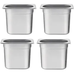 Gastronoble Vogue GN-Behälter GN1/9 - 15cm - 1L - 4 Behälter - Edelstahl