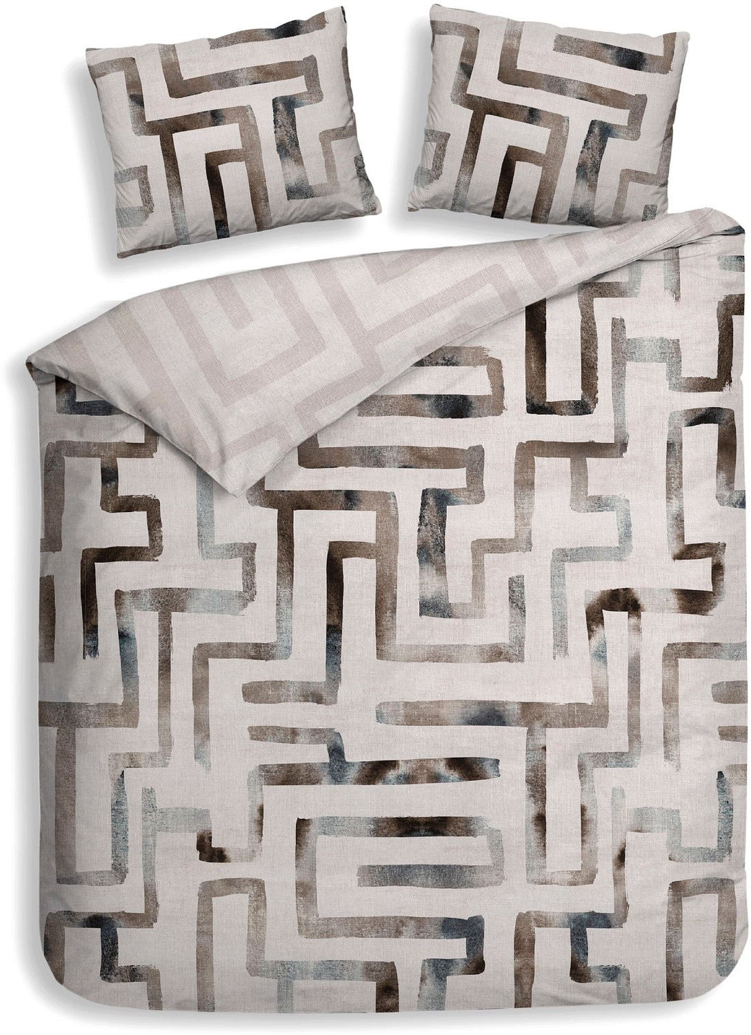 Heckettlane Dekbedovertrek Melis Natural - Tweepersoons - 100% Katoen-Satijn - 200 x 220 cm