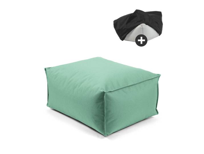 Mokebo Outdoor Pouf mit Schutzhülle Der Ruhestifter, Mintgrün, 60x30x50 cm, Wohnzimmer, Sessel, Hocker & Hockerbänke, Poufs