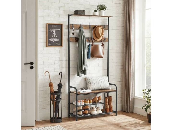 Ensemble d’entrée compact Westerly III 85 x 181 x 30cm Marron
