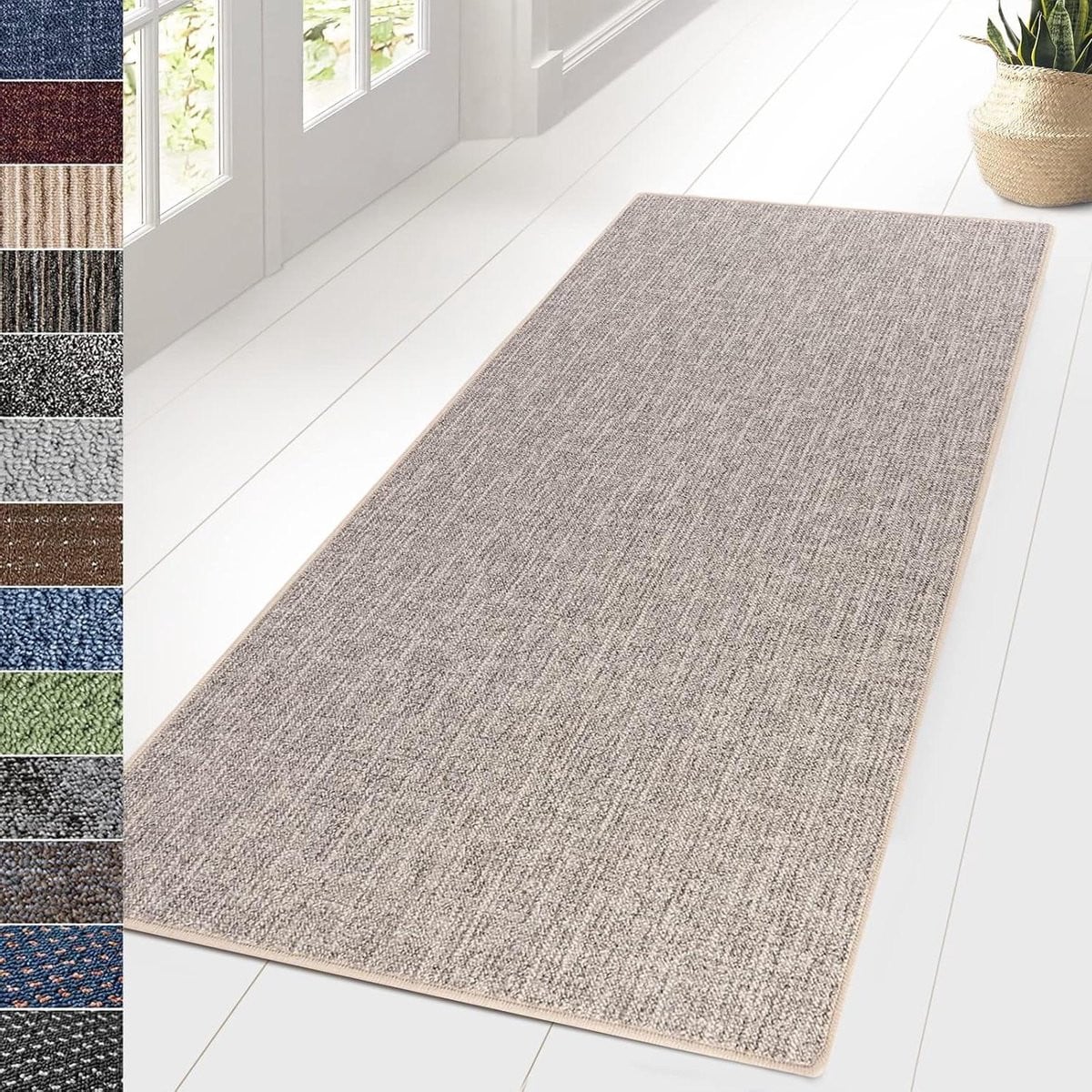 Karpet Runner Vloerkleed Zilver 80 x 500 cm