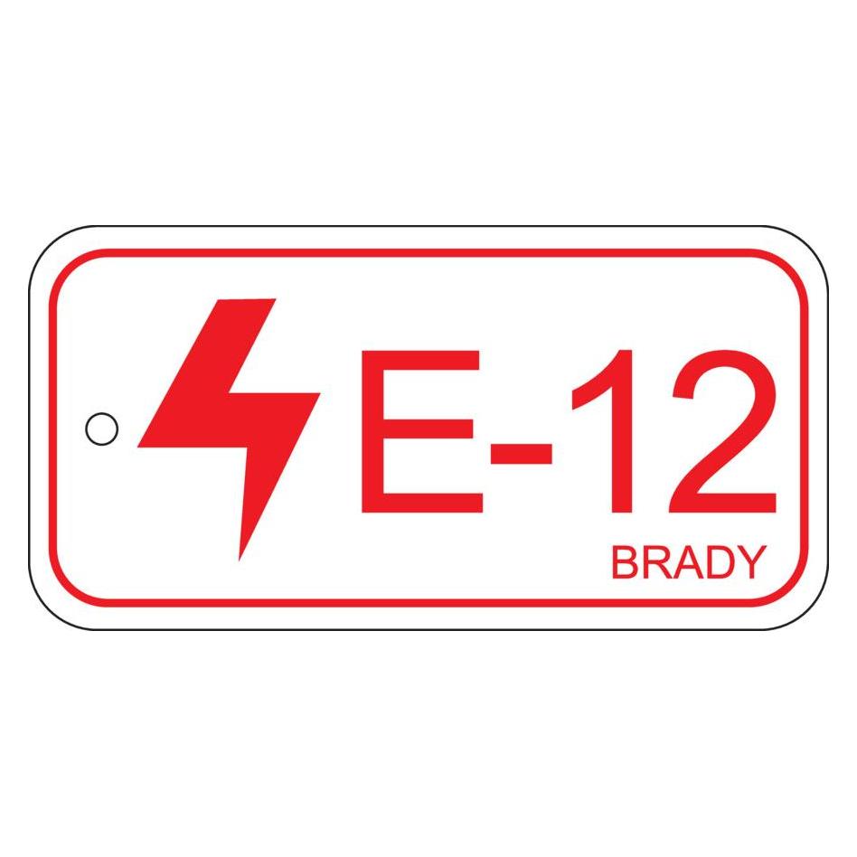 Brady B-7527, Polypropylen Schild, Energy Source Tag - Electrical/Elektrik, 75 x 38mm, Rot auf Wei (ENERGY TAG-E-12-75X38MM-PP/25)