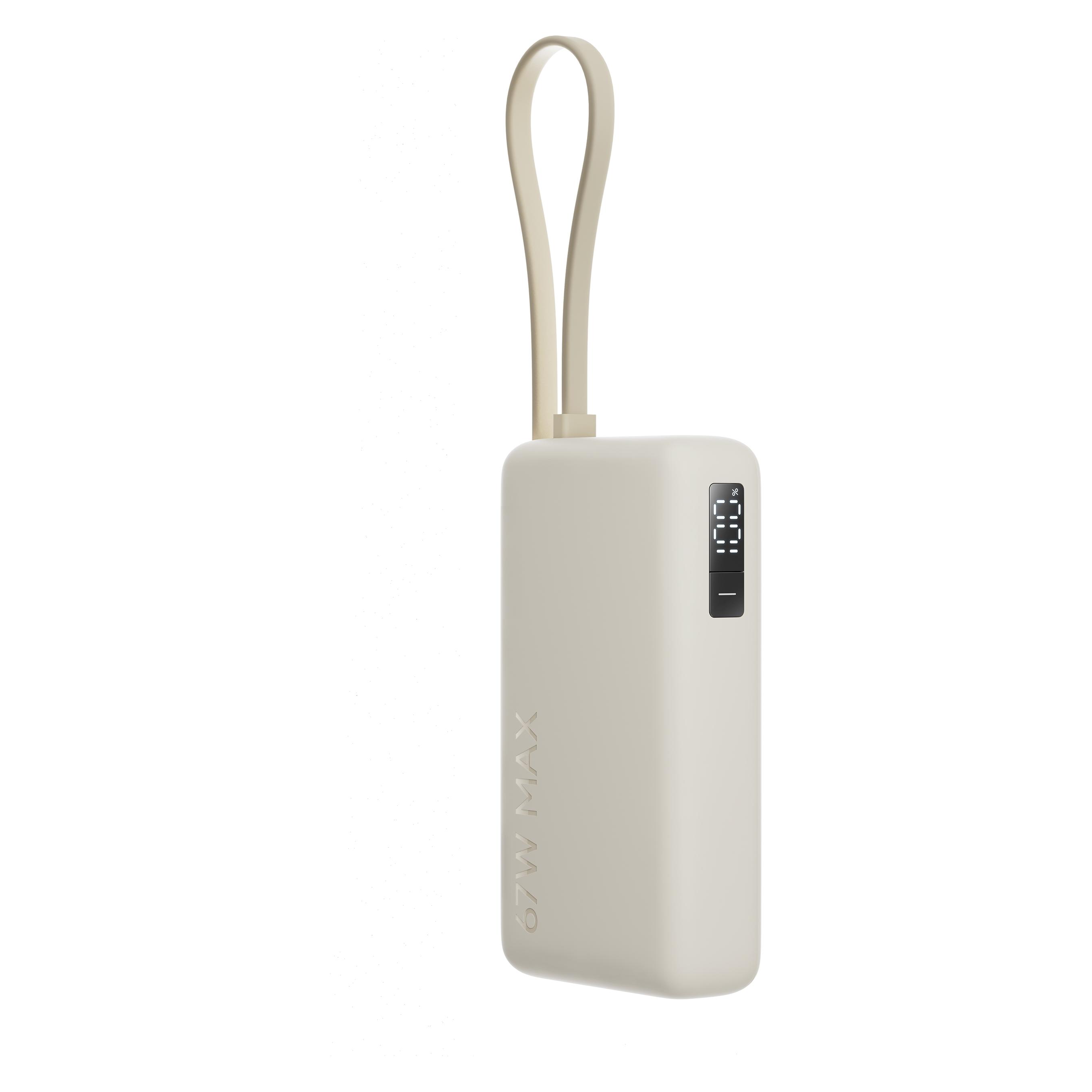Xiaomi Power bank 67W Power Bank 10000 (Integrated Cable) Tan | (10000 mAh, 67 W, 39.48 Wh) (BHR08O0GL)