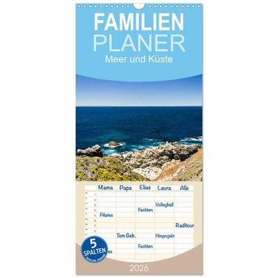 Familienplaner 2026 - Meer und Küste mit 5 Spalten (Wandkalender, 21 x 45 cm) CALVENDO