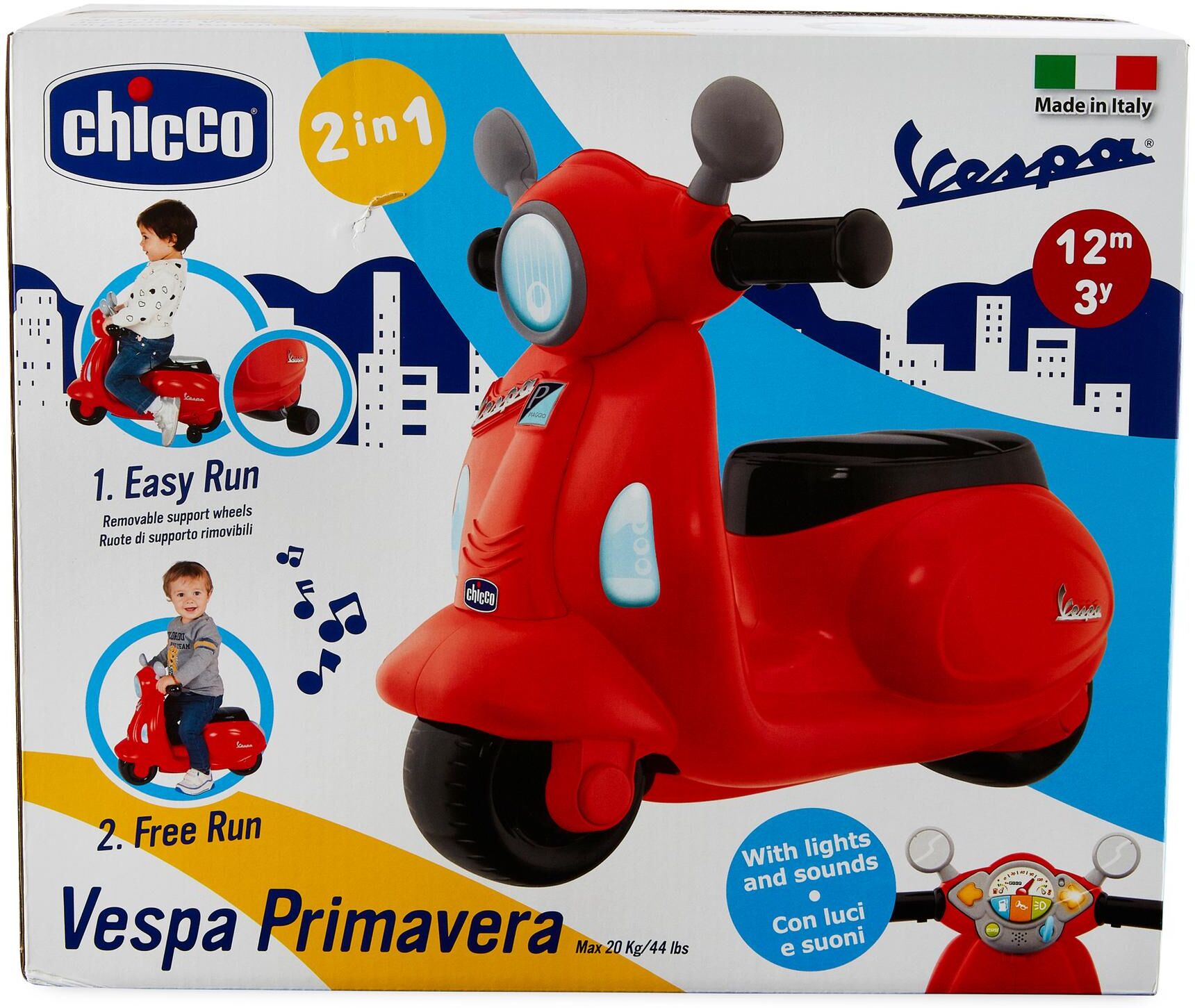 Lauflernhilfe CHICCO "Rutscher Kleine Vespa", Baby, rot, Kunststoff, Lauflernhilfen Lauflernhilfe rot Einheitsgröße