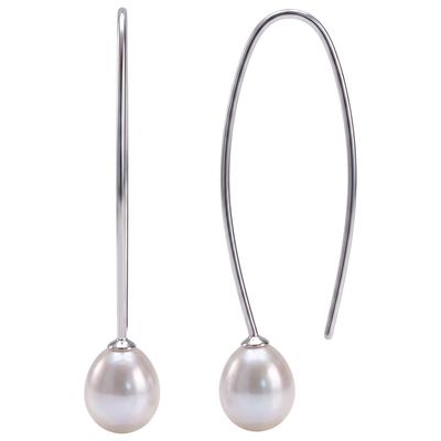 Perlenohrringe JOBO, silber (silber 925), Ohrringe, Damen, Perlen Silber 925 (Sterlingsilber), Perlen, Silber 925 (Sterlingsilber), 925 Silber mit Süßwasser-Zuchtperlen