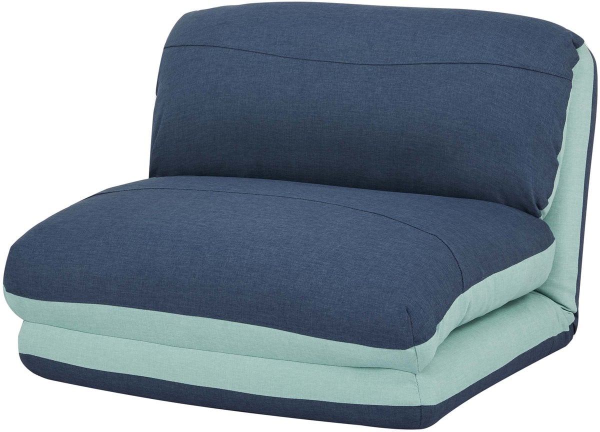 MCW-E68 Fauteuilbed Slaapbank in Lichtblauw/Donkerblauw Textiel