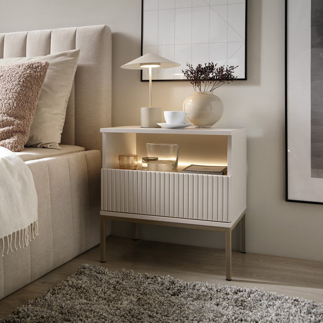 Fairmont Park Aliannys 54cm W Manufactured Wood Bedside Table Cashmere 56cm H X 54cm W X 39cm D
