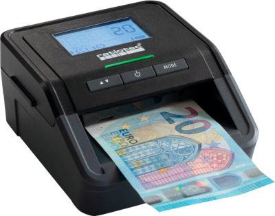 Geldscheinprüfer ratiotec® Smart Protect Plus, EZB-Standard, IR/MG/MT/SD, 3 Währungen, LC-Display & Warnsignal, Zählfunktion, USB/microSD, schwarz