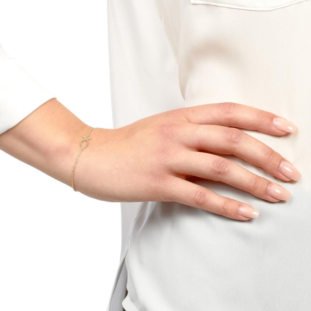 lanii Vergoldetes 925 Silberarmband mit Ichthys gold
