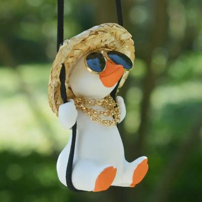 Inspire Essentials Cute Swing Duck Car Hanging Ornament Rearview Mirror Decor 3
