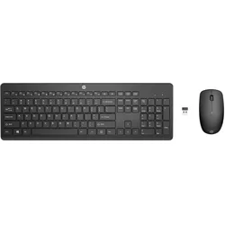 HP 235 Wireless Mouse and Keyboard Combo (Eng. Int., Kabellos), Tastatur, Schwarz