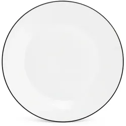 BONBISTRO Teller flach 24cm Schwarzer Rand  Basic White - 6 Stück