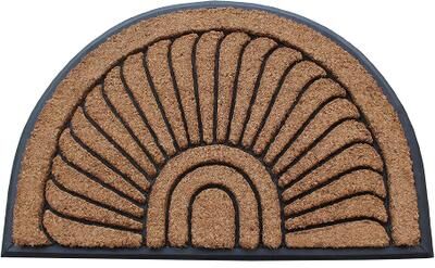 "A1 Home Collections Rubber and Coir Striped Bronze Finished Outdoor Doormat - 24""X36"""