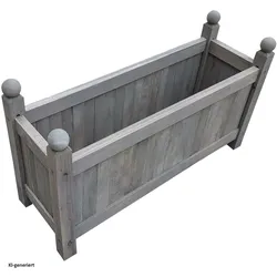 HTI-Living, Blumentopf, Holz-Pflanzkasten in Grau Blumenkübel für Garten, Terrasse und Balkon (20 x 60 x 34 cm)