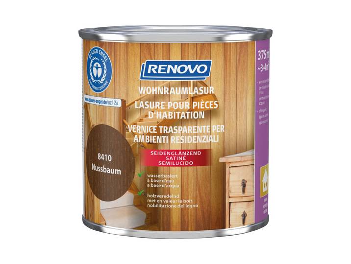 Renovo Wohnraumlasur Nussbaum 0.375 l Seidenglanz