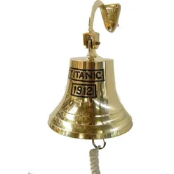 Titanic Wandglocke Messing Tür Glocke Schiffsglocke 30 cm incl.Seil Maritim