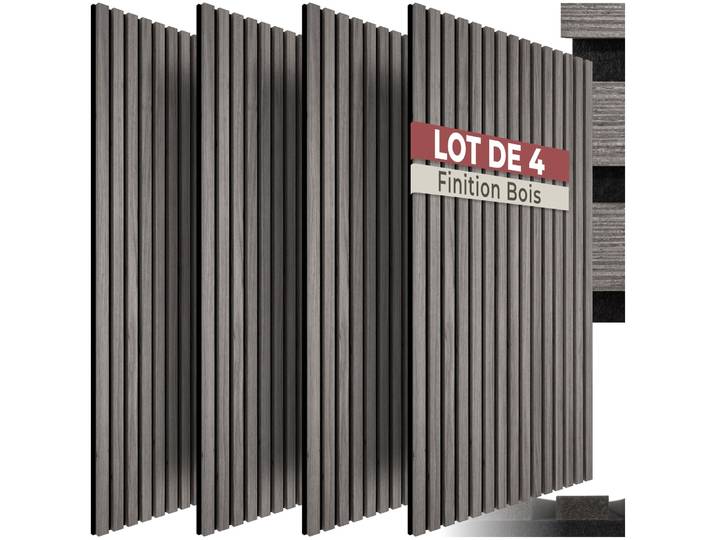4 Pièces Panneaux Acoustiques\, Mdf\, Muraux\, Chêne Gris Clair