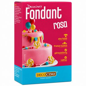 Decocino Fondant Roll-, Dekor- & Modellierfondant, reißfest, rosa, laktosefrei, ohne Palmöl, 250 g