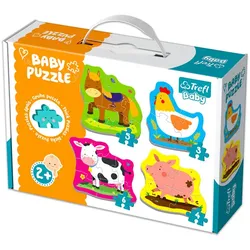 Trefl: Haustiere auf dem Bauernhof – Baby-Puzzle mit 3, 4, 5 und 6 Teilen