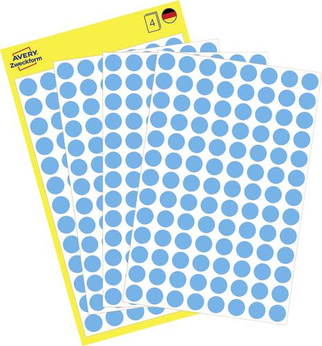 Avery-Zweckform 3011 Markierungspunkte Etiketten Ø 8mm Blau 416 St. Permanent haftend Papier