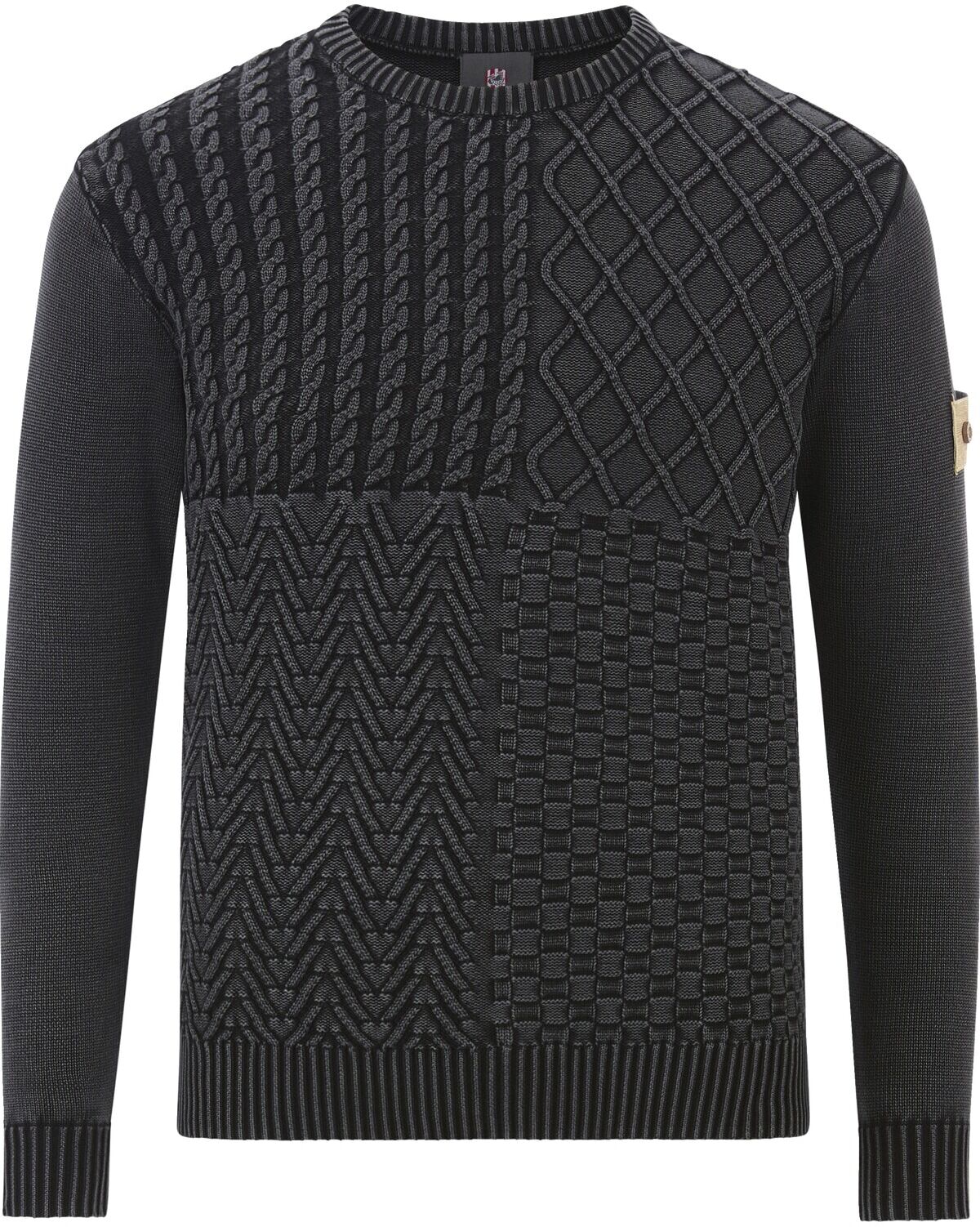 Strickpullover JAN VANDERSTORM "Pullover RABBE", Herren, Gr. 6XL, schwarz, Obermaterial: 100% Baumwolle CO., Pullover Strickpullover