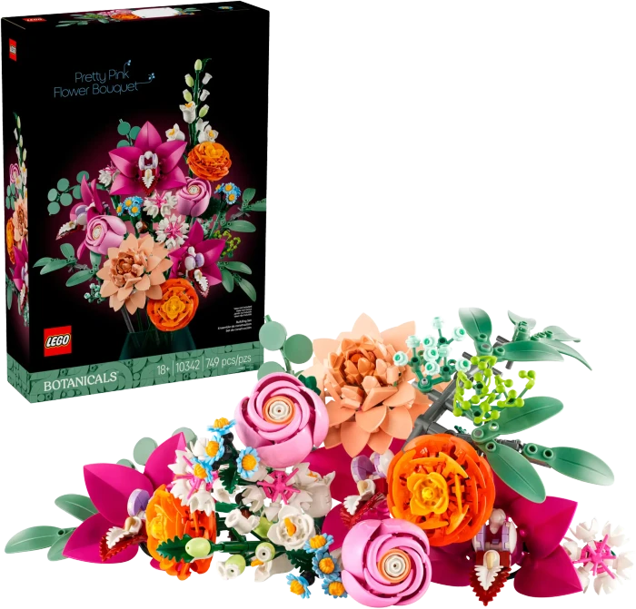 LEGO Botanicals 10342 Schöner Rosafarbener Blumenstrauß