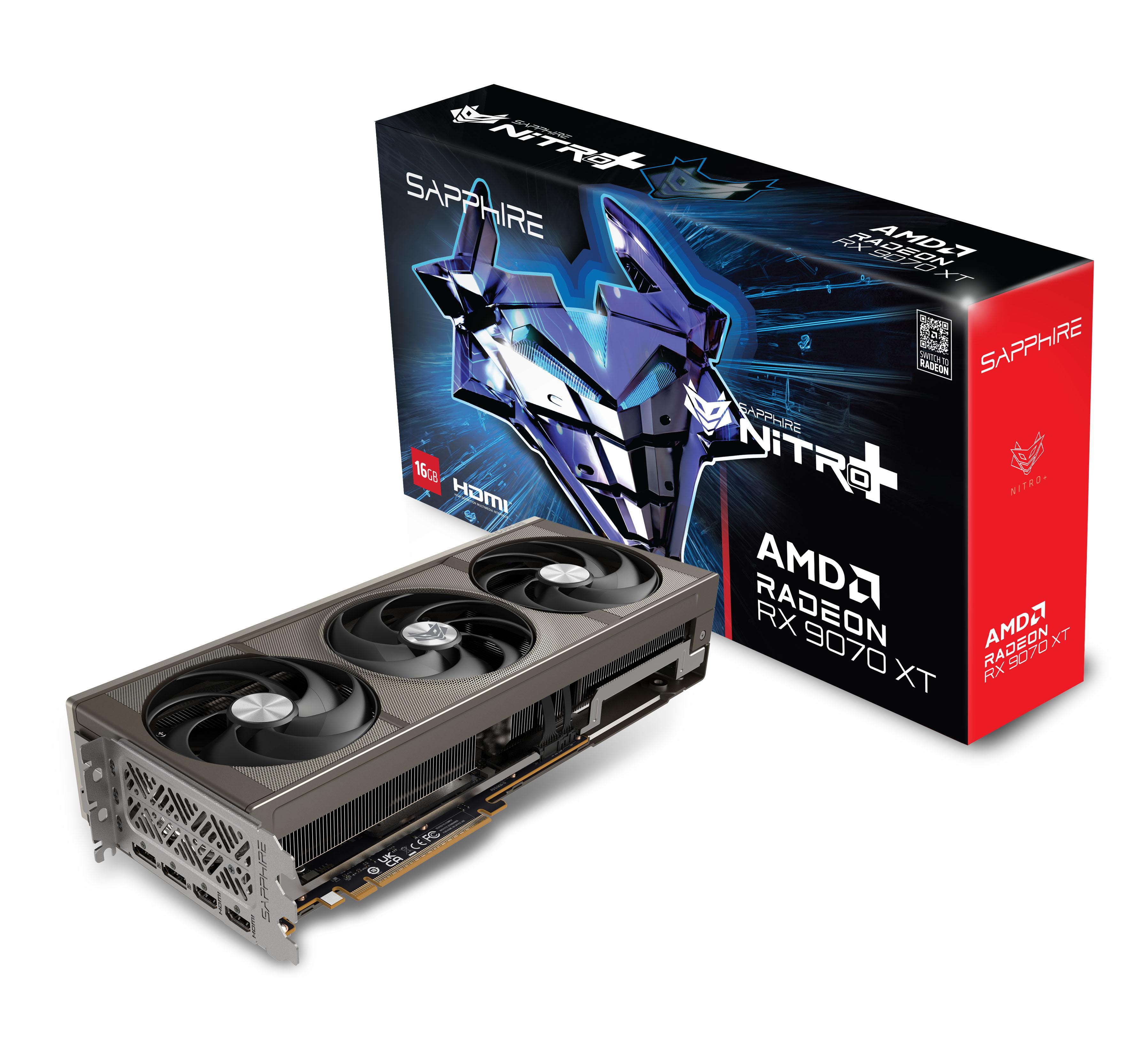 SAPPHIRE NITRO+ AMD Radeon™ RX 9070 XT GAMING OC Grafikkarte 16GB GDDR6 HDMI/DP 11348-01-20G