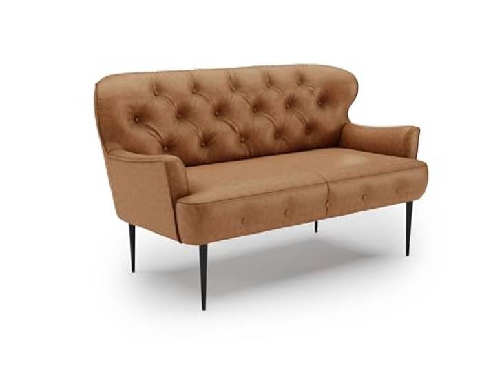 CAVADORE Canapé de Cuisine 2 Places Amba\, Banc Tendance pour Cuisine ou Salle à Manger / 153 x 97 x 87 / Microfibre de Haute qualité : Rouge-Marron