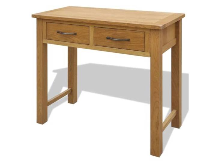 HNSMFPRE Schminktisch mit Hocker aus massivem Eichenholz, Spiegel inkl Natürliche Eiche, Kunstleder, dickes Sperrholz, abgerundete Kanten, rustikaler Stil, Schlafzimmer