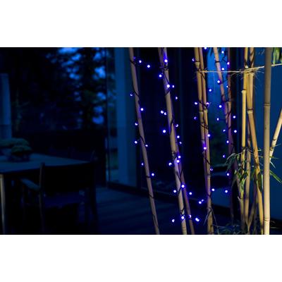 KONSTSMIDE LED-Lichterkette "Weihnachtsdeko aussen", schwarz, Dioden 80 Stk. Flammen 80 Stk., Kabellänge 5m x Gesamtlänge 11,32m, Lichterketten, LED Globelichterkette, runde Dioden, 80 purpurfarbene Dioden