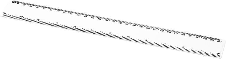 Règle publicitaire de 30 cm en plastique recyclé Refari blanc