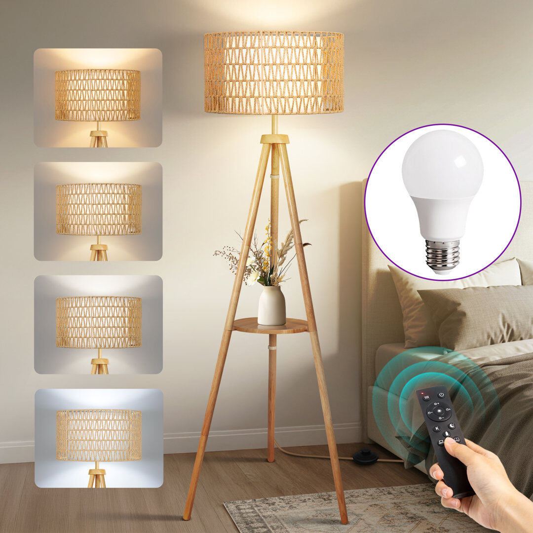 Bloomsbury Market 160 H cm Tripod Floor Lamp Natural 160cm H X 45cm W X 45cm D