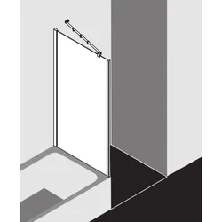 Kermi Filia XP Seitenwand verkürzt auf Badewanne FXUVD10017VAK 100x175cm, silber hochglanz, ESG klar