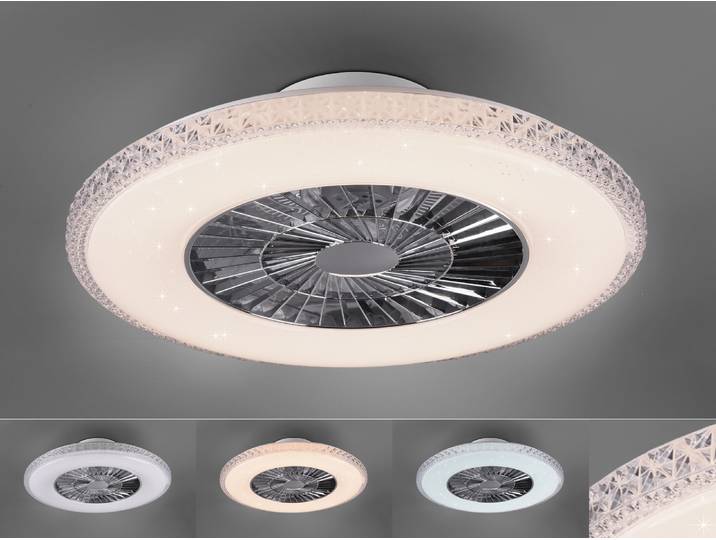 LED Deckenventilator HARSTAD Chrom Ø 60cm - R62412106