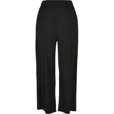 Culotte URBAN CLASSICS "Urban Classics Damen Ladies Straight Leg Rib Interlock Culotte", Damen, Gr. XL, US-Größen, schwarz, 92% Polyester, 8% Elasthan, unifarben, normal, Hosen Culotte