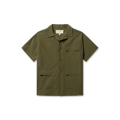 Kurzarmhemd PAS DE MONACO "Pas De Monaco UTILITY SHIRT", Herren, Gr. XL, US-Größen, grün (khaki), 100% Nylon, unifarben, normal, Hemden