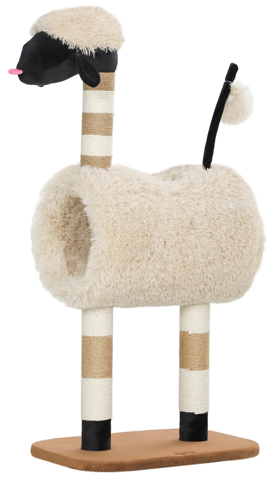 PawHut Krabboom met krabpalen, tunnel en speelbal, lichtbruin, Hoogte: 98 cm