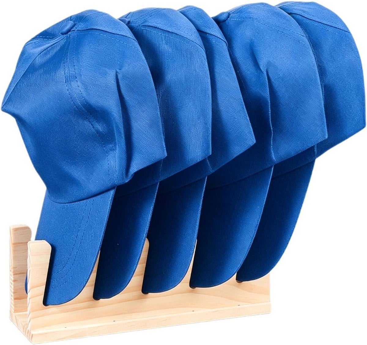 Hoeden Organizer Houtkleur voor 5 Hoeden