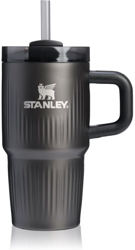 Stanley Quencher H2.O Fluted Tumbler gobelet en acier inoxydable avec paille petit format Black PVD 1 pcs