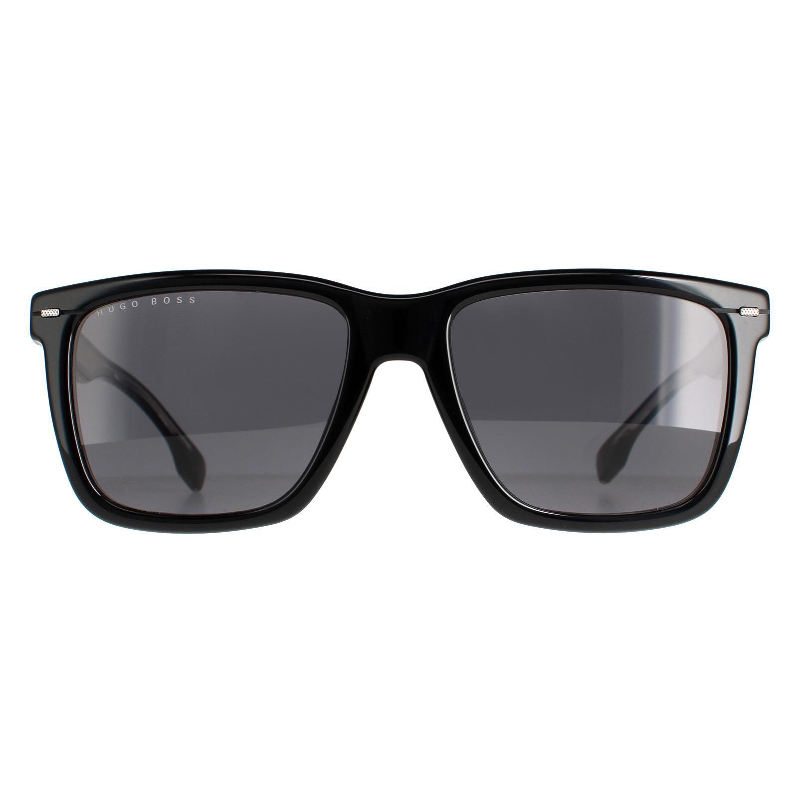 Hugo Boss Square Mens Black Ruthenium Gray Blue Boss 1317/s