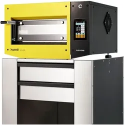 Cuppone Home HE 400 Pizzaofen für  für Zuhause oder Profi - 1 Kammer: Schamottstein / Gelb / Digital