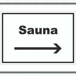 HB-Druck Sauna Aufkleber mit Text und Richtungspfeil rechts Erholung Entspannung waagerecht A1 (594x841mm)