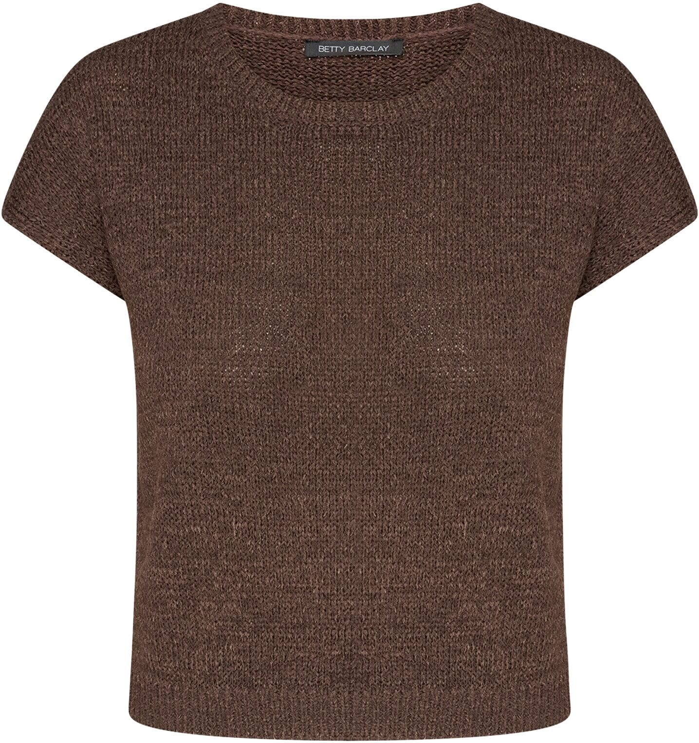 Strickpullover BETTY BARCLAY "Strickpullover mit U-Boot-Ausschnitt", Damen, Gr. 46, braun, Obermaterial: 65% Polyacryl PAN. 35% Polyamid PA., Pullover Strickpullover