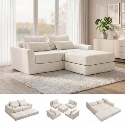 Garvee Cloud Modular Sectional Sofa, Washable Covers, No Assembly